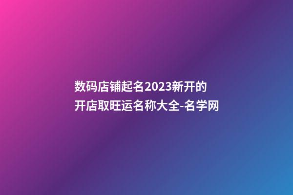 数码店铺起名2023新开的 开店取旺运名称大全-名学网-第1张-店铺起名-玄机派